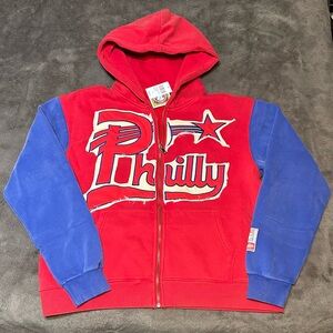 NWT - KIY Studios Men’s Vintage Philly Stars Retro League Zip Up Hoodie, Sz - L